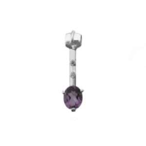 Sterling Silver Amethyst Solitaire Pendant